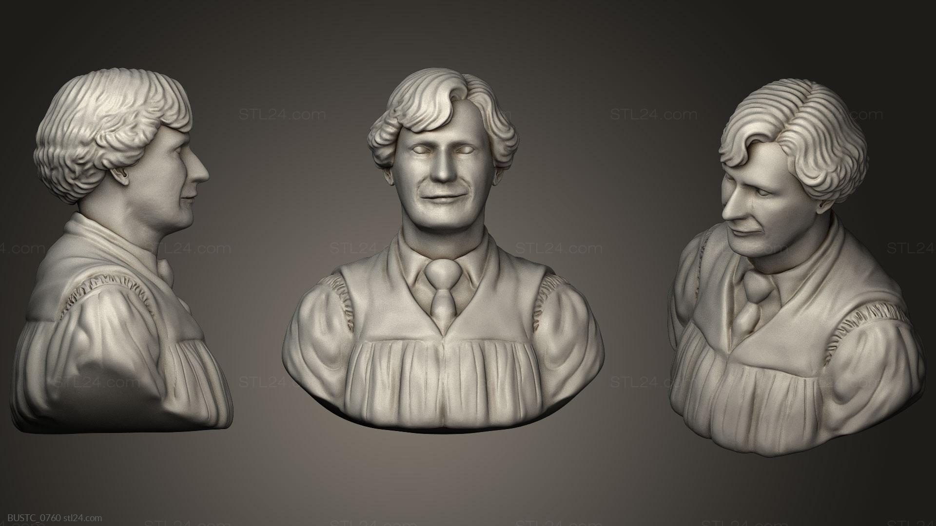 Бюсты и барельефы известных личностей (Бюст Артура Уизли, BUSTC_0760) 3D модель для ЧПУ станка